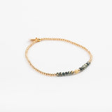 Bracelet - Perle - Cristaux - Kaki - Plaqué or - SUBTIL