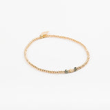 Bracelet - Perle - Cristaux - Kaki - Plaqué or - SUBTIL