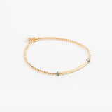 Bracelet - Perle - Cristaux - Kaki - Plaqué or - SUBTIL