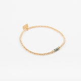 Bracelet - Perle - Cristaux - Kaki - Plaqué or - SUBTIL