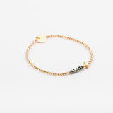 Bracelet - Perle - Cristaux - Kaki - Plaqué or - SUBTIL