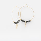 Boucles d'oreilles - Cristaux - Noir - Pampille - Plaqué or - INCONTOURNABLE