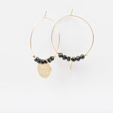 Boucles d'oreilles - Cristaux - Noir - Pampille - Plaqué or - INCONTOURNABLE