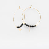 Boucles d'oreilles - Cristaux - Noir - Pampille - Plaqué or - INCONTOURNABLE