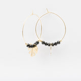 Boucles d'oreilles - Cristaux - Noir - Pampille - Plaqué or - INCONTOURNABLE