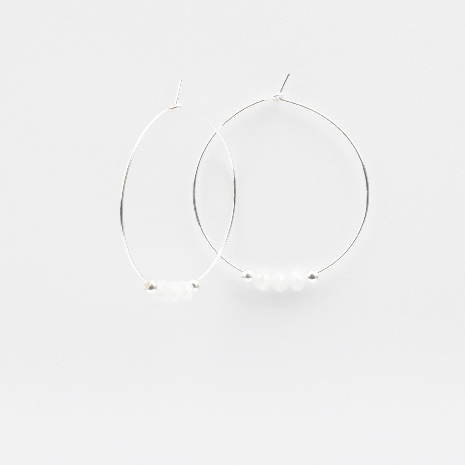 Boucles d'oreilles - Créoles - Cristal - Plaqué argent - INCONTOURNABLE