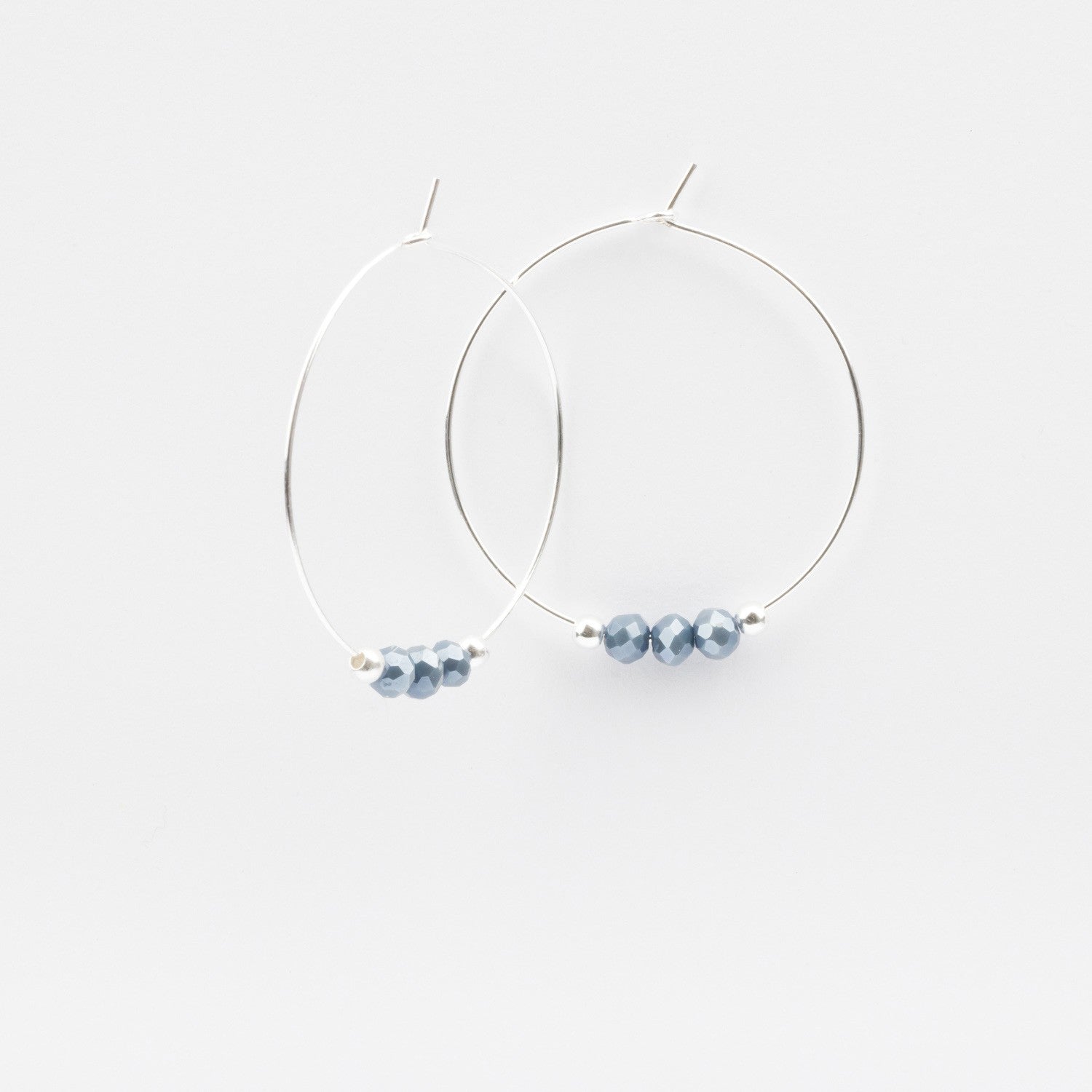 Boucles d'oreilles - Créoles - Cristal - Plaqué argent - INCONTOURNABLE