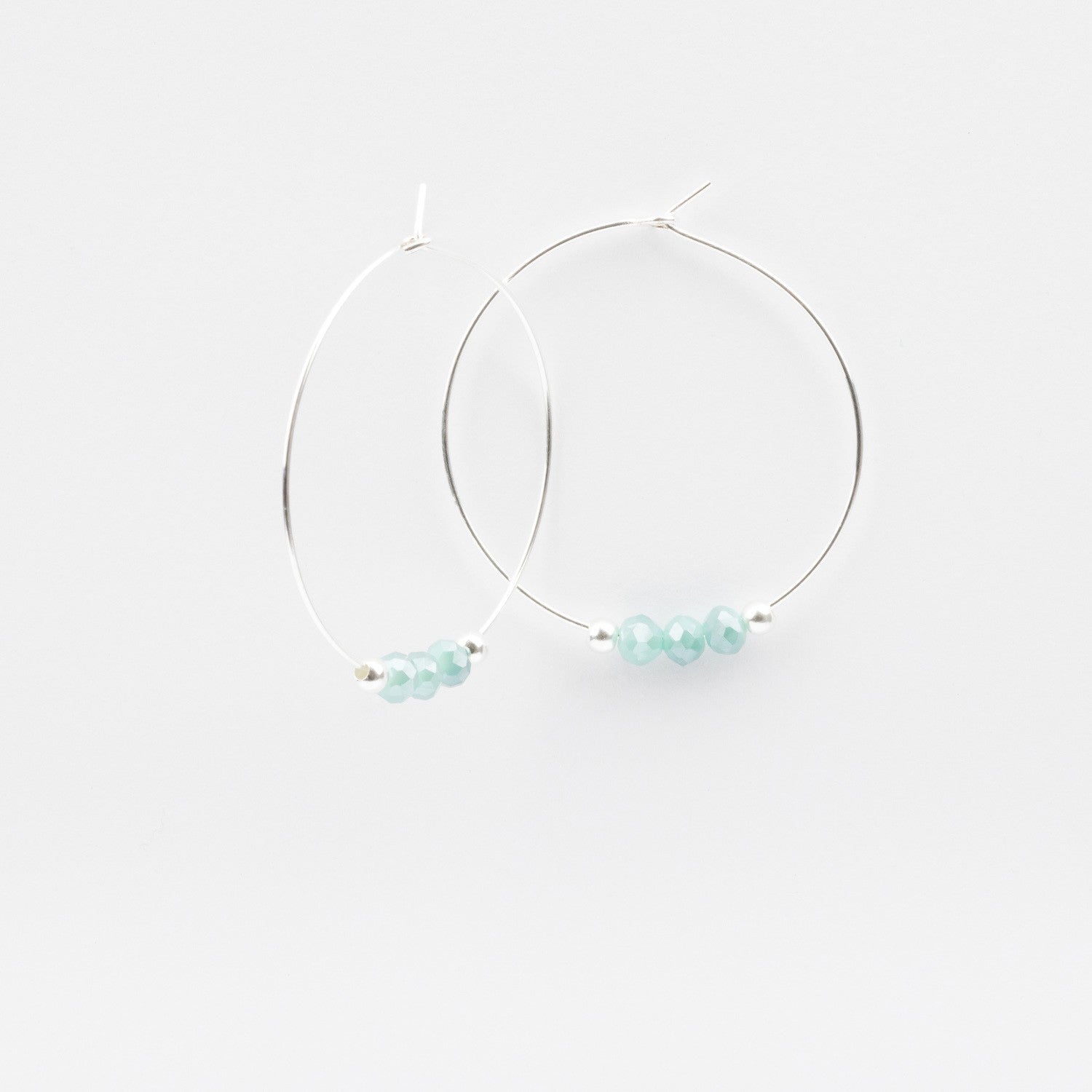 Boucles d'oreilles - Créoles - Cristal - Plaqué argent - INCONTOURNABLE