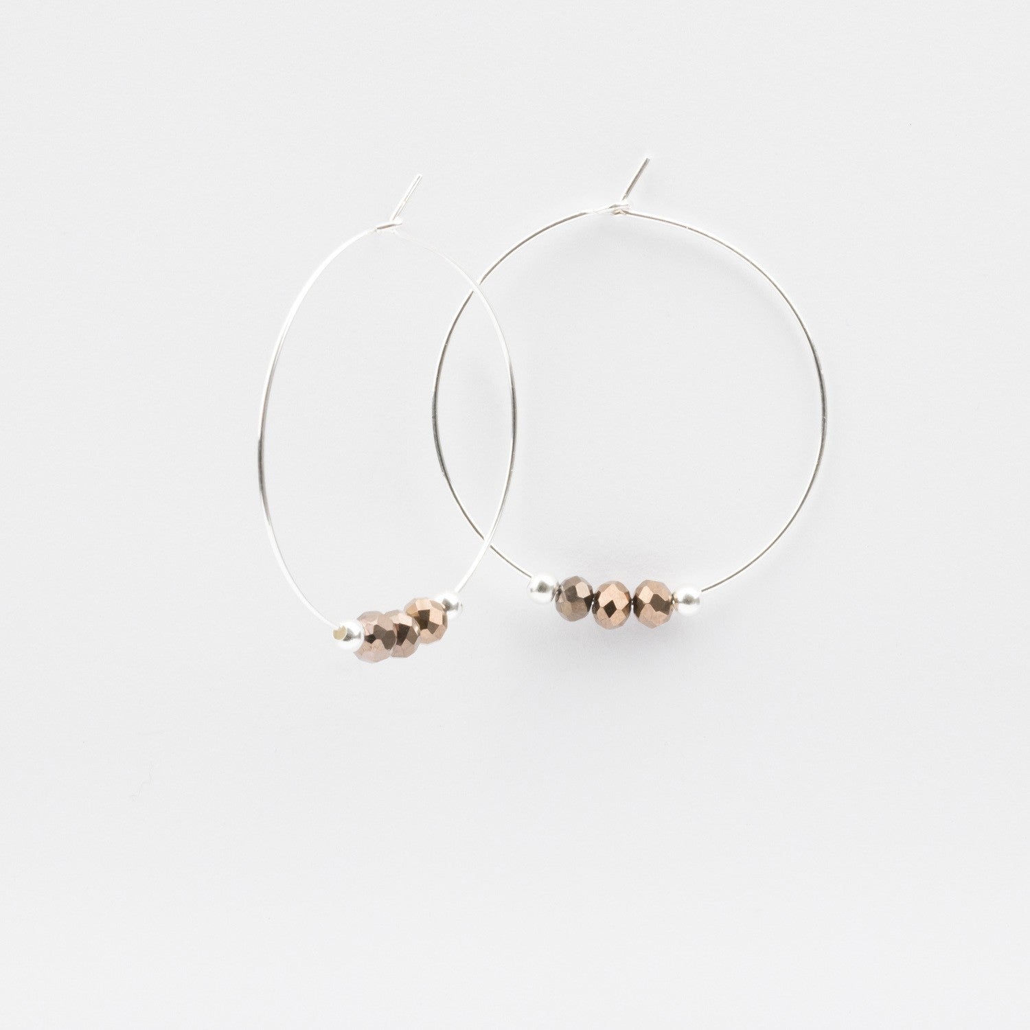 Boucles d'oreilles - Créoles - Cristal - Plaqué argent - INCONTOURNABLE