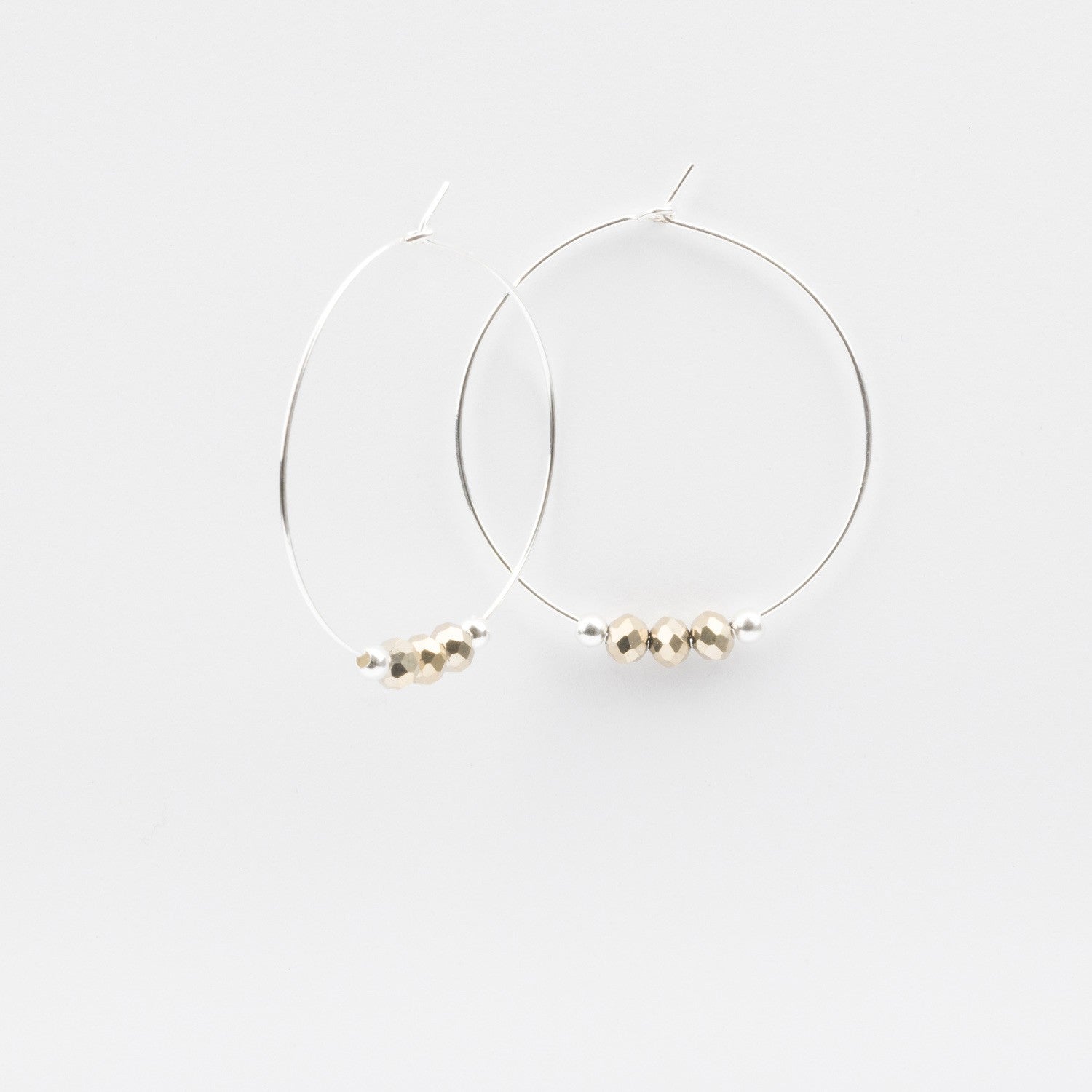 Boucles d'oreilles - Créoles - Cristal - Plaqué argent - INCONTOURNABLE