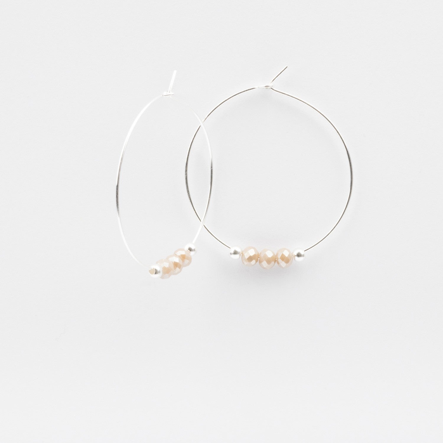 Boucles d'oreilles - Créoles - Cristal - Plaqué argent - INCONTOURNABLE