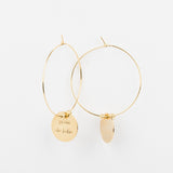 Boucles d'oreilles - Créoles - Breloque - Plaqué or - CHLOÉ
