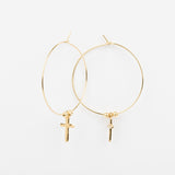 Boucles d'oreilles - Créoles - Breloque - Plaqué or - CHLOÉ