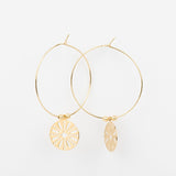 Boucles d'oreilles - Créoles - Breloque - Plaqué or - CHLOÉ