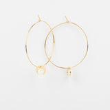 Boucles d'oreilles - Créoles - Nacre & Breloque - Plaqué or -CHLOÉ