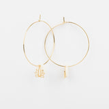 Boucles d'oreilles - Créoles - Nacre & Breloque - Plaqué or -CHLOÉ