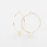 Boucles d'oreilles - Créoles - Nacre & Breloque - Plaqué or -CHLOÉ