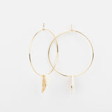 Boucles d'oreilles - Créoles - Nacre & Breloque - Plaqué or -CHLOÉ