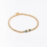 Bracelet - Perle - Cristaux - Kaki - Plaqué or - INCONTOURNABLE