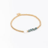 Bracelet - Perle - Cristaux - Kaki - Plaqué or - INCONTOURNABLE