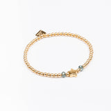 Bracelet - Perle - Cristaux - Kaki - Plaqué or - INCONTOURNABLE