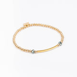 Bracelet - Perle - Cristaux - Kaki - Plaqué or - INCONTOURNABLE