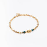 Bracelet - Perle - Cristaux - Bleu canard - Plaqué or - INCONTOURNABLE