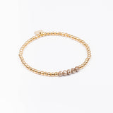 Bracelet - Perle - Cristaux - Taupe - Plaqué or - INCONTOURNABLE