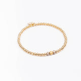 Bracelet - Perle - Cristaux - Taupe - Plaqué or - INCONTOURNABLE