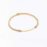 Bracelet - Perle - Cristaux - Taupe - Plaqué or - INCONTOURNABLE