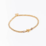 Bracelet - Perle - Cristaux - Taupe - Plaqué or - INCONTOURNABLE