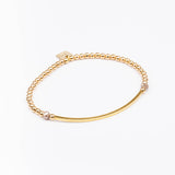 Bracelet - Perle - Cristaux - Taupe - Plaqué or - INCONTOURNABLE