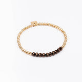 Bracelet - Perle - Cristaux - Chocolat - Plaqué or - INCONTOURNABLE