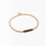 Bracelet - Perle - Cristaux - Chocolat - Plaqué or - INCONTOURNABLE