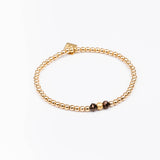 Bracelet - Perle - Cristaux - Chocolat - Plaqué or - INCONTOURNABLE