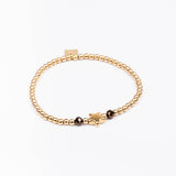 Bracelet - Perle - Cristaux - Chocolat - Plaqué or - INCONTOURNABLE