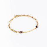Bracelet - Perle - Cristaux - Chocolat - Plaqué or - INCONTOURNABLE