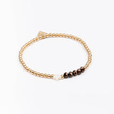 Bracelet - Perle - Cristaux - Chocolat - Plaqué or - INCONTOURNABLE
