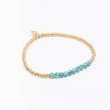 Bracelet - Perle - Cristaux - Turquoise - Plaqué or - INCONTOURNABLE