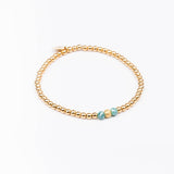 Bracelet - Perle - Cristaux - Turquoise - Plaqué or - INCONTOURNABLE