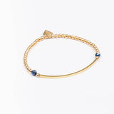 Bracelet - Perle - Cristaux - Bleu roi - Plaqué or - INCONTOURNABLE