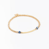 Bracelet - Perle - Cristaux - Bleu roi - Plaqué or - INCONTOURNABLE