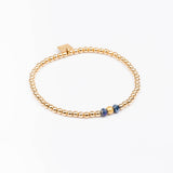 Bracelet - Perle - Cristaux - Bleu roi - Plaqué or - INCONTOURNABLE
