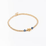 Bracelet - Perle - Cristaux - Bleu roi - Plaqué or - INCONTOURNABLE