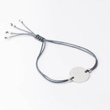 Bracelet - Cordon bleu gris - Plaqué argent - OSMOSE