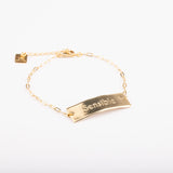 Bracelet - Plaque - Plaqué or - QUI-SUIS-JE