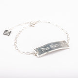 Bracelet - Plaque - Plaqué argent - QUI-SUIS-JE