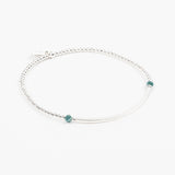 Bracelet - Perle - Cristaux - Bleu canard - Argent - SUBTIL