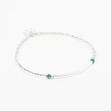Bracelet - Perle - Cristaux - Bleu canard - Argent - SUBTIL