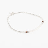 Bracelet - Perle - Cristaux - Chocolat - Argent - SUBTIL